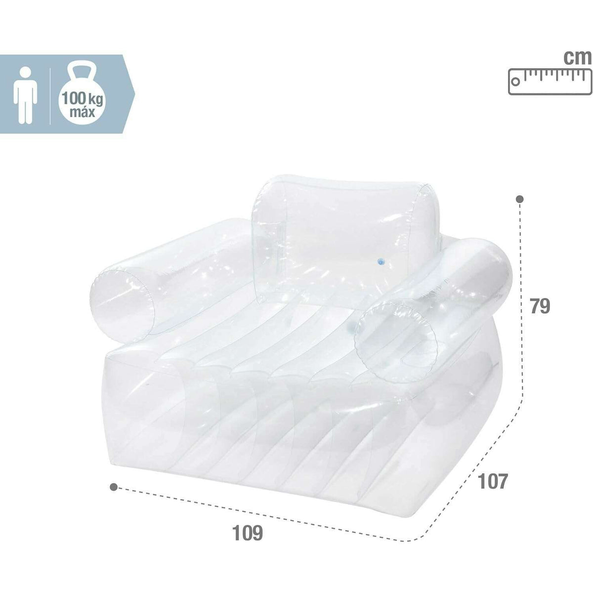 Inflated Chair, Transparent Air Chair Inflated Chair, Transparent Inflated Chair, Transparent Intex
