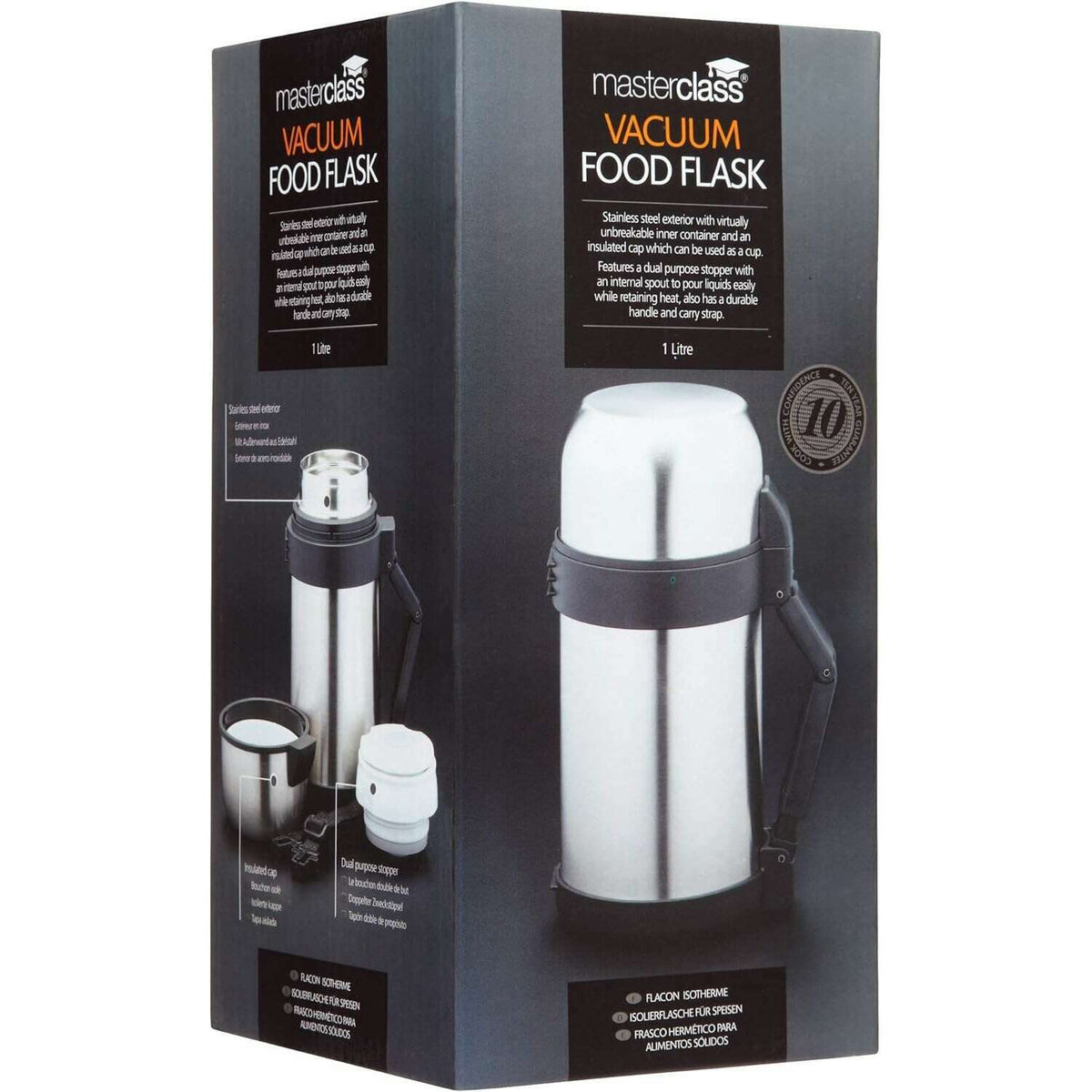 MasterClass Stainless Steel 1L Vacuum Soup / Food Flask Thermoses MasterClass Stainless Steel 1L Vacuum Soup / Food Flask MasterClass Stainless Steel 1L Vacuum Soup / Food Flask KitchenCraft