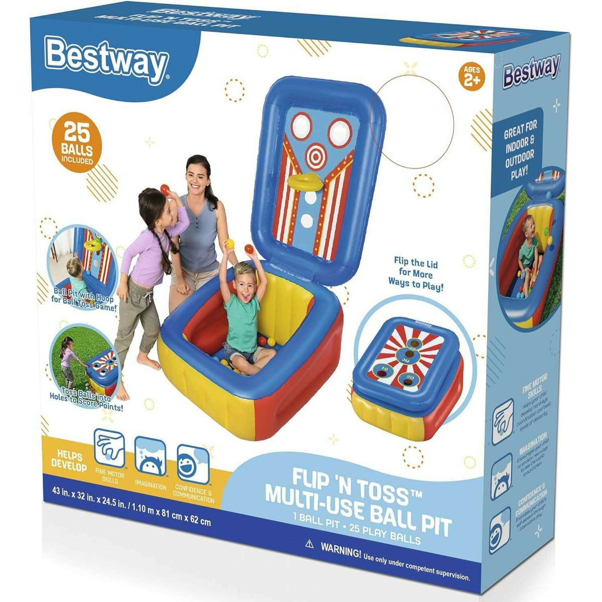FLIP 'N TOSS Multi Use With 25 Balls Kids Inflatables FLIP 'N TOSS Multi Use With 25 Balls FLIP 'N TOSS Multi Use With 25 Balls Bestway
