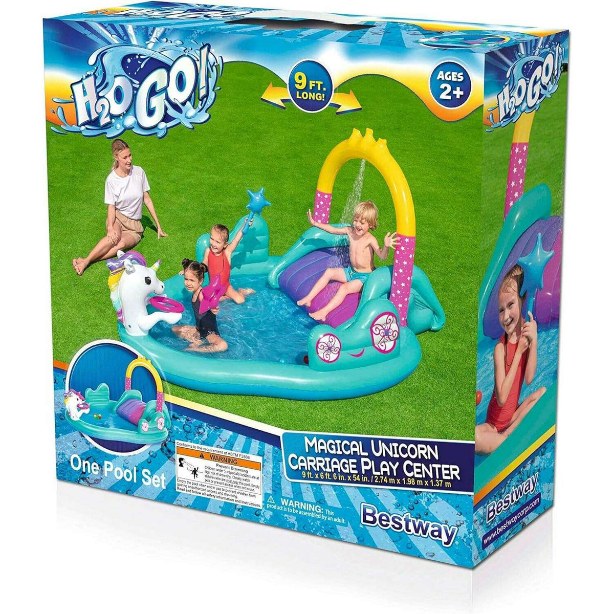 Magical Unicorn Carriage Play Center 274x198x137cm Kids Inflatables Magical Unicorn Carriage Play Center 274x198x137cm Magical Unicorn Carriage Play Center 274x198x137cm Bestway