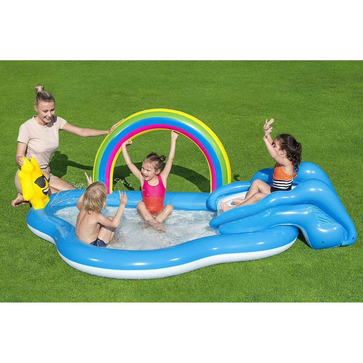 Rainbow N' Shine Play Center 2.57m x 1.45m x 91cm Kids Inflatables Rainbow N' Shine Play Center 2.57m x 1.45m x 91cm Rainbow N' Shine Play Center 2.57m x 1.45m x 91cm Bestway