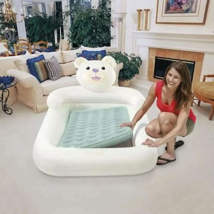 Bear Kids - Travel Cot with Hand Pump Air Bed Bear Kids - Travel Cot with Hand Pump Bear Kids - Travel Cot with Hand Pump Intex
